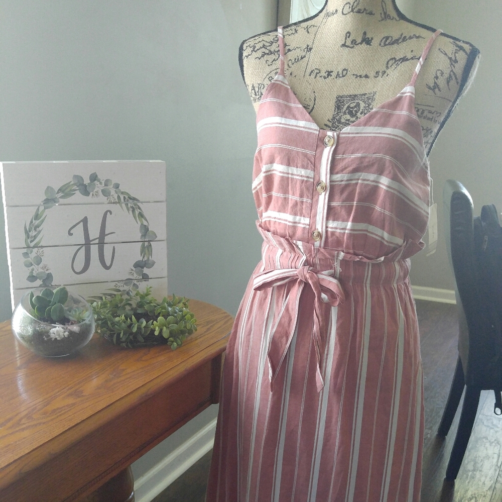 Brand new stripe linen dress